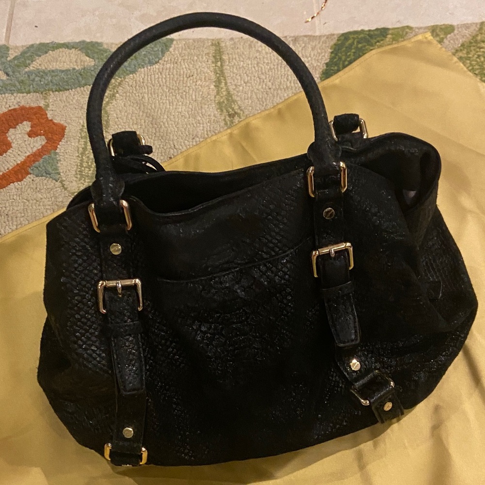 Michael Kors Black Snakeskin Shoulder Bag - Picture 2 of 11